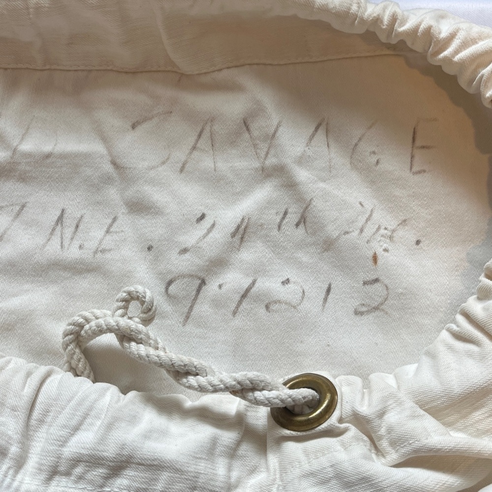 Vintage WWII WW2 Era USN US Navy Canvas drawstring bag